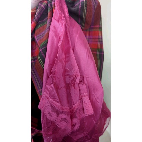 Trina Turk Pink Plaid Sheath Dress Flounce Peplum Tartan Faux Wrap Sleeveless 2 - Picture 6 of 6